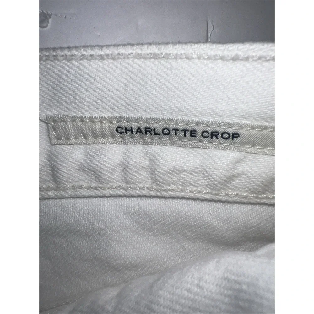 Citizens of Humanity Womens White Distressed Charlotte Crop Jeans‎ Size 24